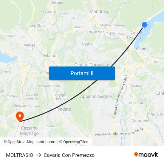 MOLTRASIO to Cavaria Con Premezzo map