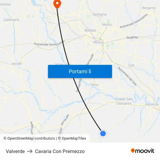 Valverde to Cavaria Con Premezzo map