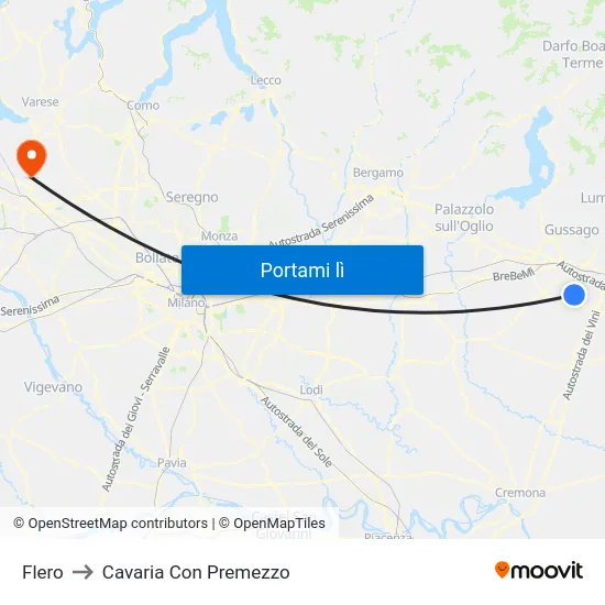 Flero to Cavaria Con Premezzo map
