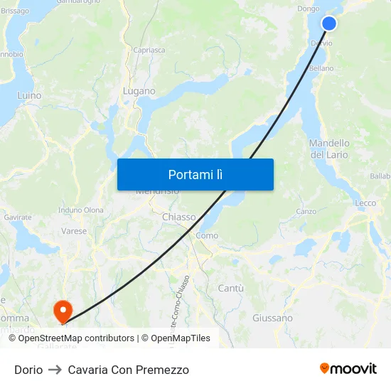 Dorio to Cavaria Con Premezzo map