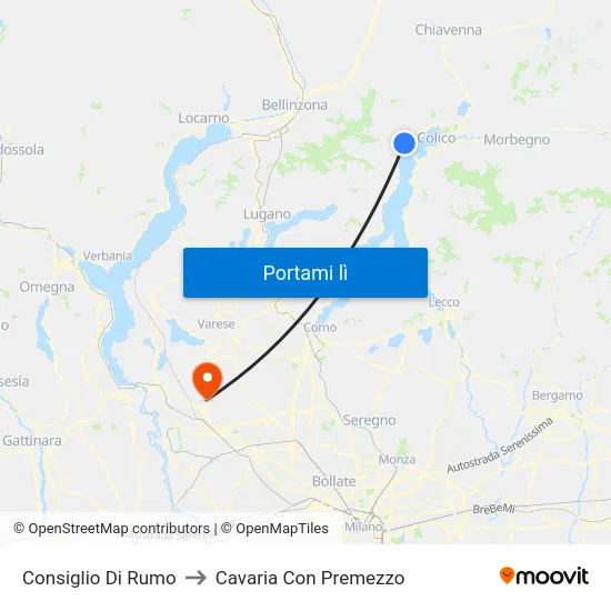 Consiglio Di Rumo to Cavaria Con Premezzo map