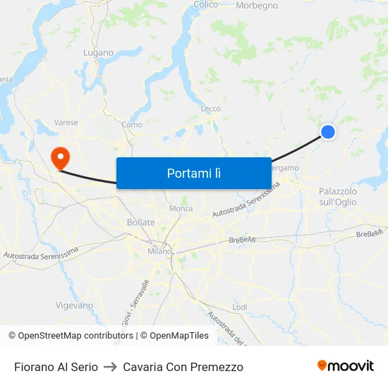 Fiorano Al Serio to Cavaria Con Premezzo map
