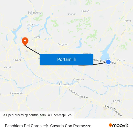 Peschiera Del Garda to Cavaria Con Premezzo map