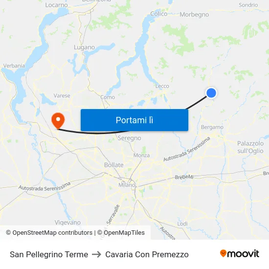 San Pellegrino Terme to Cavaria Con Premezzo map
