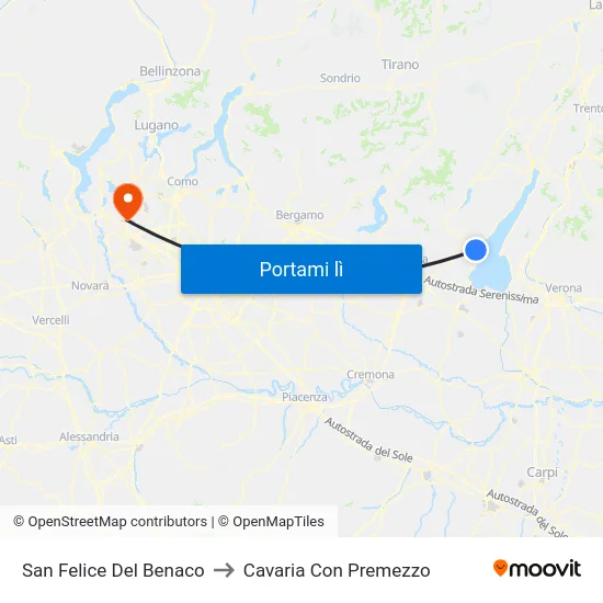 San Felice Del Benaco to Cavaria Con Premezzo map