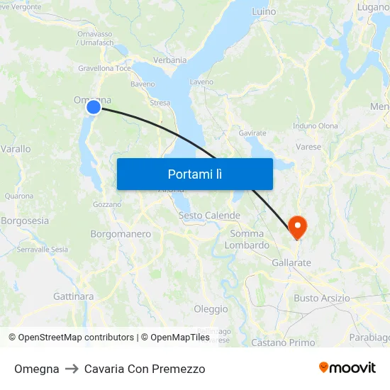 Omegna to Cavaria Con Premezzo map