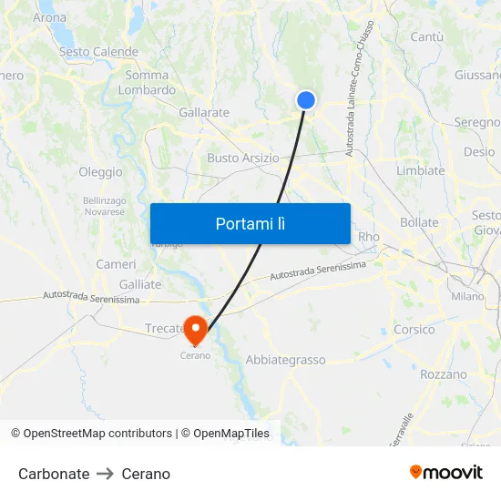 Carbonate to Cerano map