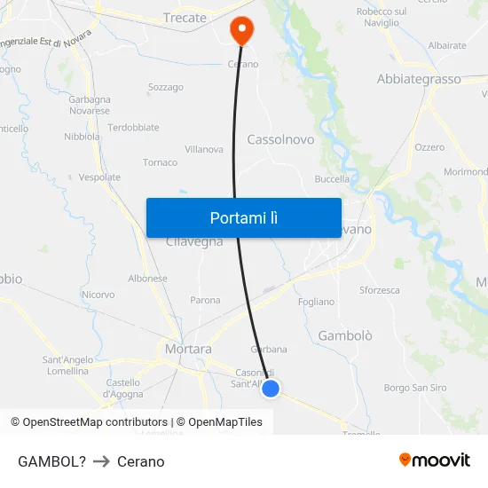 GAMBOL? to Cerano map
