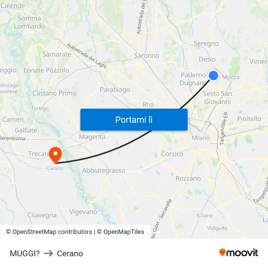 MUGGI? to Cerano map