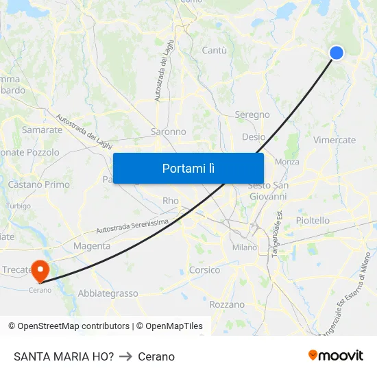 SANTA MARIA HO? to Cerano map