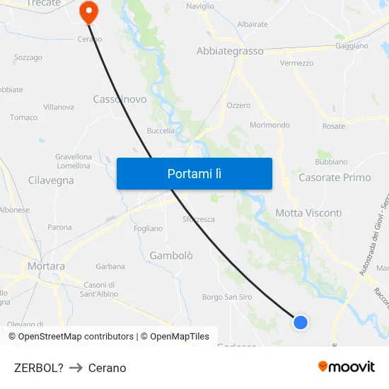 ZERBOL? to Cerano map