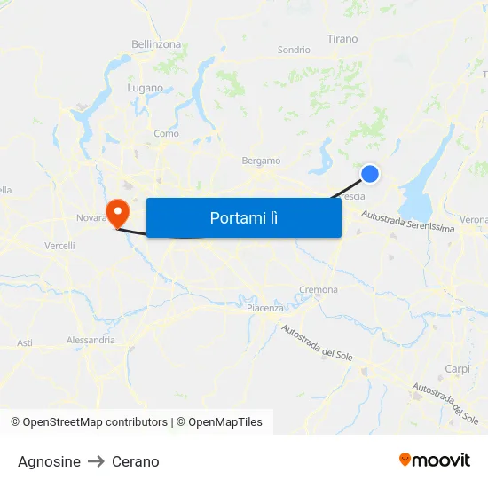 Agnosine to Cerano map