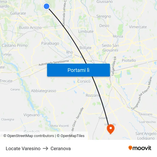 Locate Varesino to Ceranova map