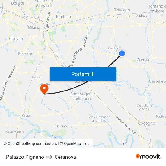 Palazzo Pignano to Ceranova map