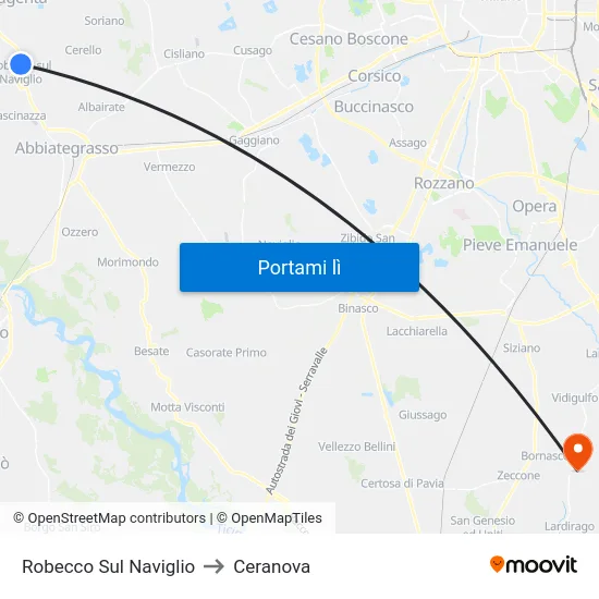 Robecco Sul Naviglio to Ceranova map
