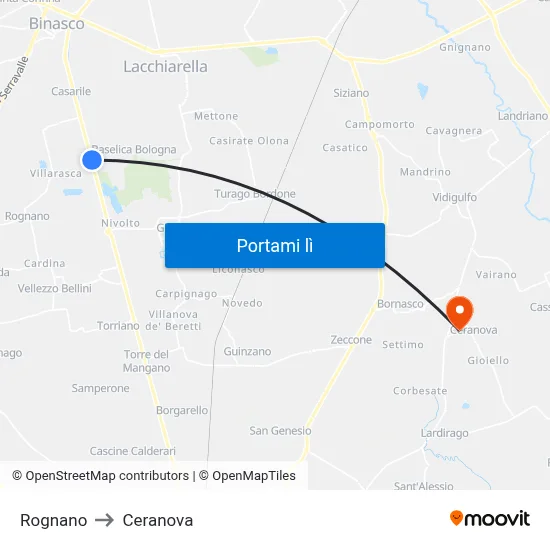 Rognano to Ceranova map