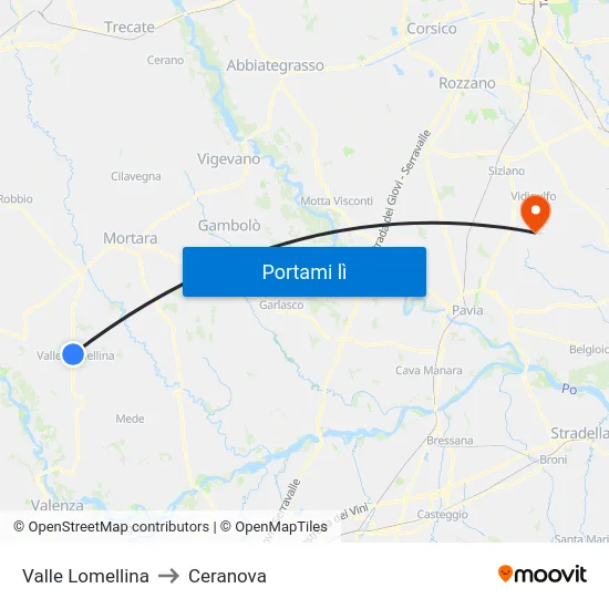 Valle Lomellina to Ceranova map