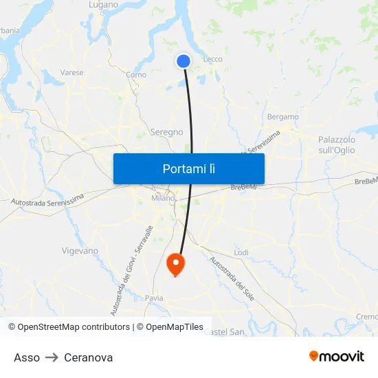 Asso to Ceranova map