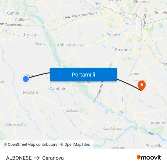 ALBONESE to Ceranova map