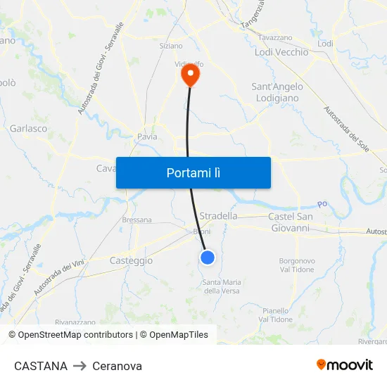 CASTANA to Ceranova map