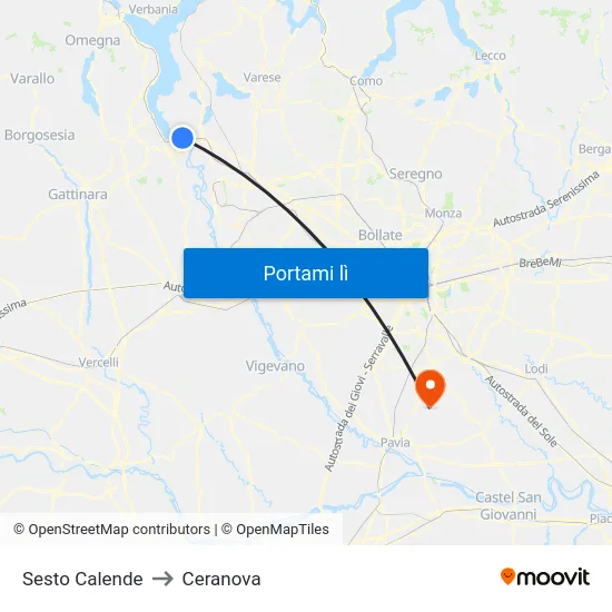 Sesto Calende to Ceranova map