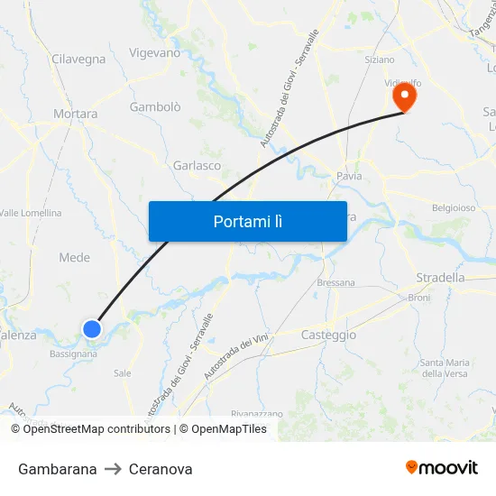 Gambarana to Ceranova map