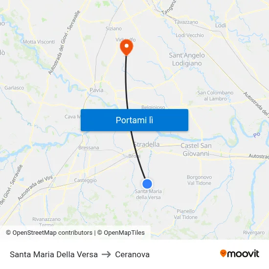 Santa Maria Della Versa to Ceranova map
