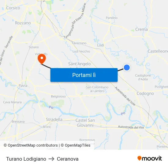 Turano Lodigiano to Ceranova map