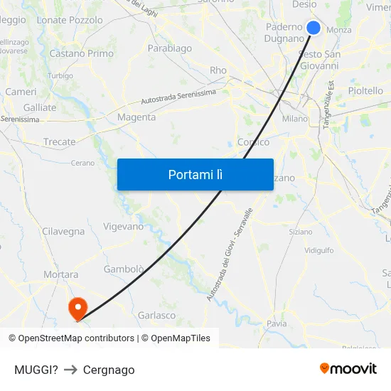 MUGGI? to Cergnago map