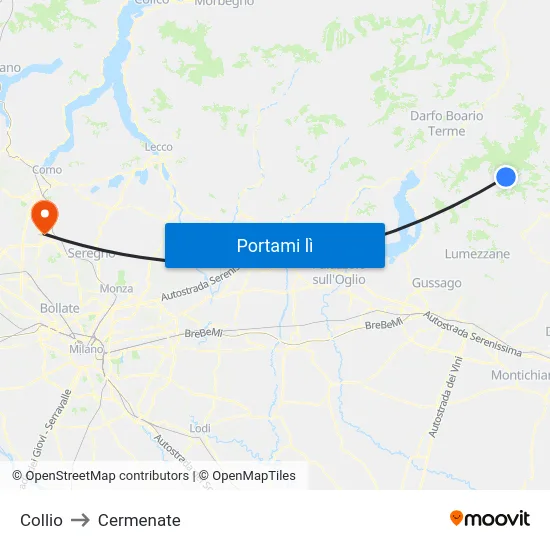 Collio to Cermenate map