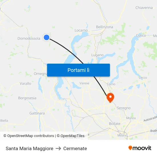 Santa Maria Maggiore to Cermenate map
