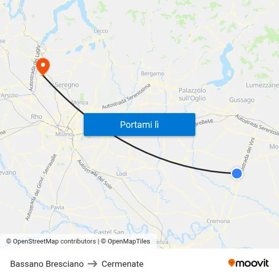 Bassano Bresciano to Cermenate map