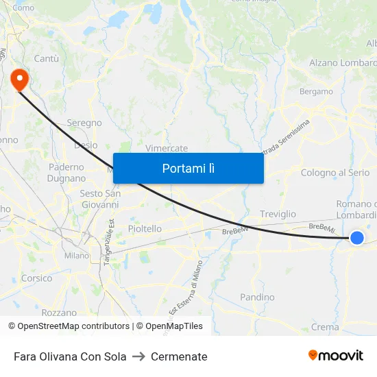 Fara Olivana Con Sola to Cermenate map
