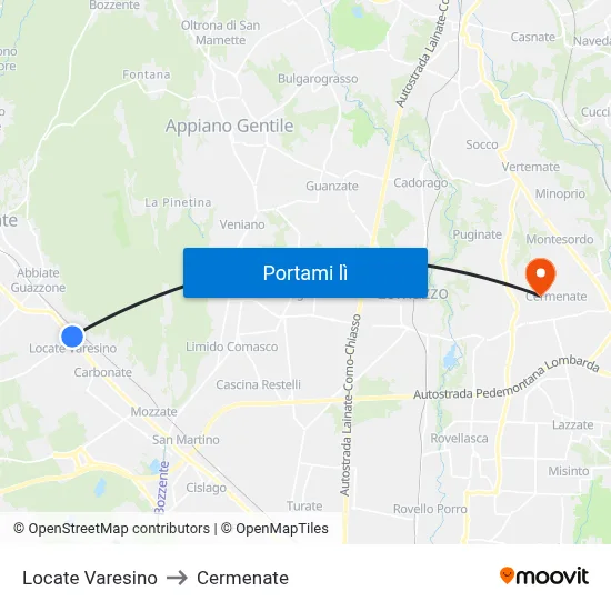 Locate Varesino to Cermenate map