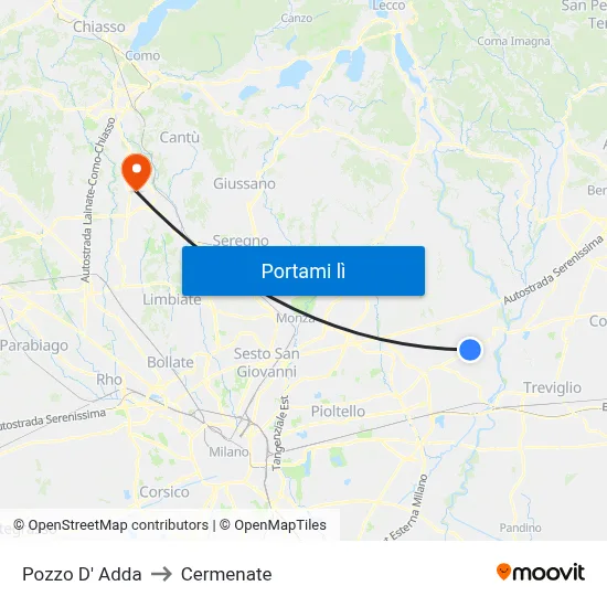Pozzo D' Adda to Cermenate map