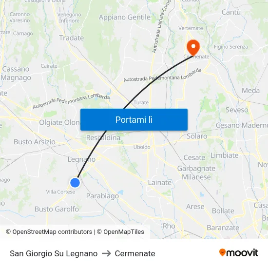 San Giorgio Su Legnano to Cermenate map