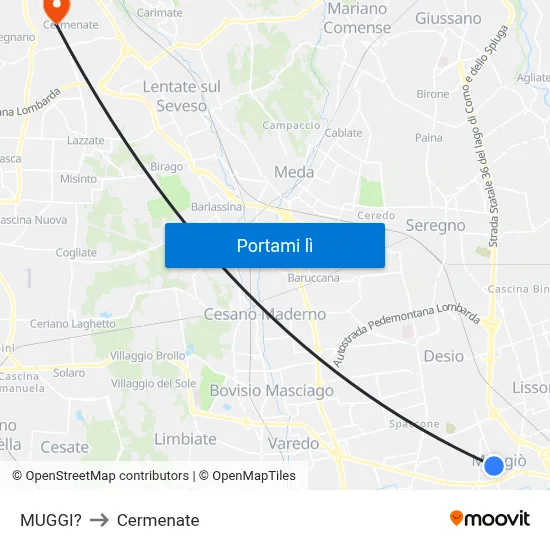 MUGGI? to Cermenate map
