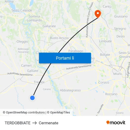 TERDOBBIATE to Cermenate map