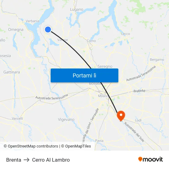 Brenta to Cerro Al Lambro map