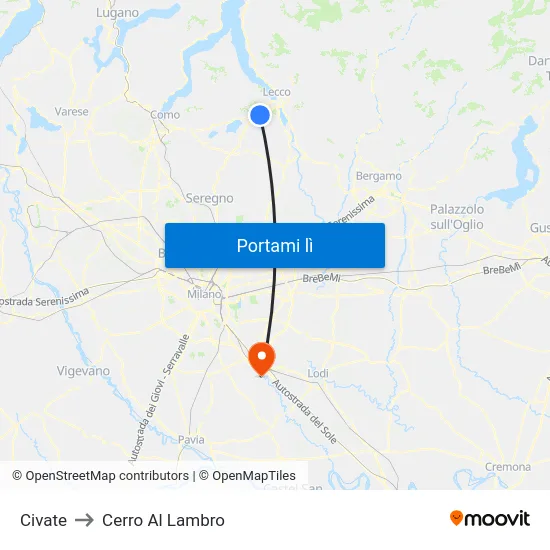 Civate to Cerro Al Lambro map