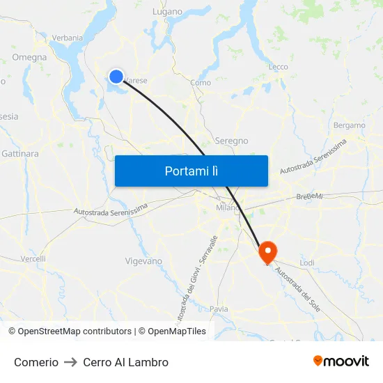 Comerio to Cerro Al Lambro map