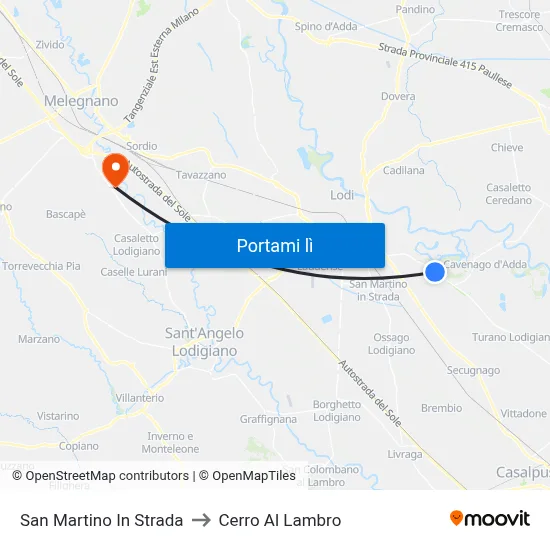 San Martino In Strada to Cerro Al Lambro map