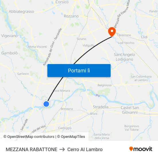 MEZZANA RABATTONE to Cerro Al Lambro map