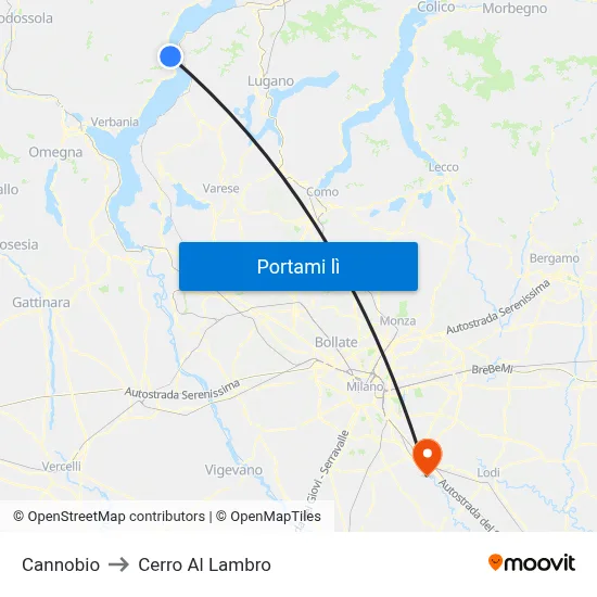 Cannobio to Cerro Al Lambro map