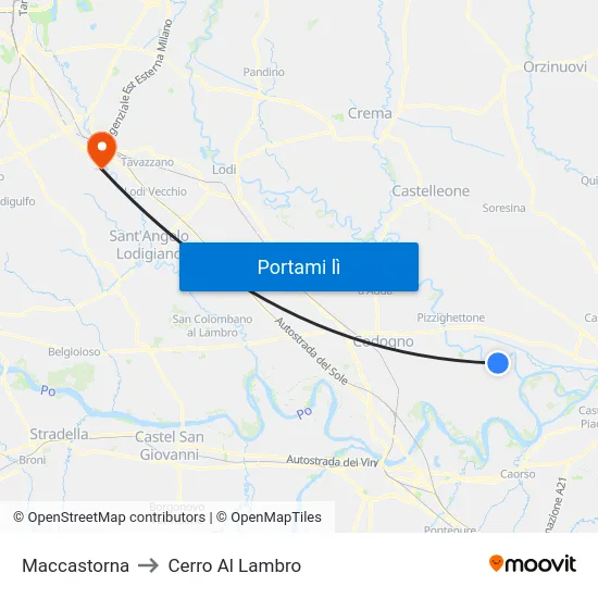 Maccastorna to Cerro Al Lambro map