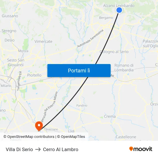 Villa Di Serio to Cerro Al Lambro map