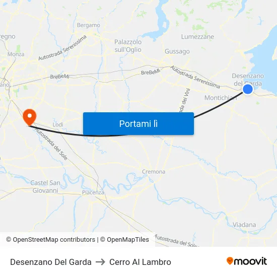 Desenzano Del Garda to Cerro Al Lambro map