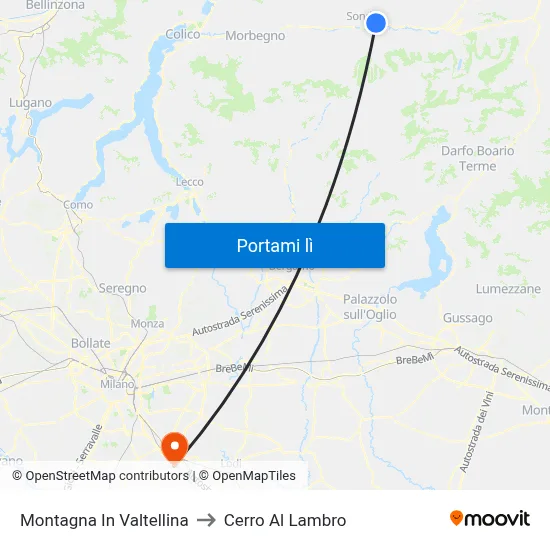 Montagna In Valtellina to Cerro Al Lambro map