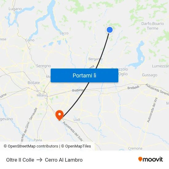 Oltre Il Colle to Cerro Al Lambro map