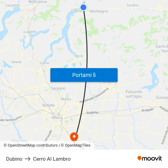 Dubino to Cerro Al Lambro map